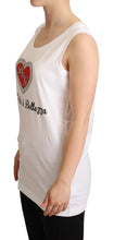 Load image into Gallery viewer, Dolce &amp; Gabbana White La Moda Crystal Tank Top T-shirt
