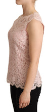 Load image into Gallery viewer, Dolce &amp; Gabbana Elegant Pink Lace Sleeveless Blouse
