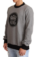 Load image into Gallery viewer, Dolce &amp; Gabbana Elegant Gray Crown Motif Crewneck Sweater
