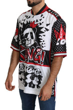 Load image into Gallery viewer, Dolce &amp; Gabbana Chic White King Panda Print Zipper Collar Tee
