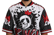 Load image into Gallery viewer, Dolce &amp; Gabbana Chic White King Panda Print Zipper Collar Tee
