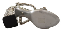 Load image into Gallery viewer, Dolce &amp; Gabbana Silver Crystals Strap Buckle High Heel Sandals
