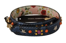 Load image into Gallery viewer, Dolce &amp; Gabbana Elegant Blue Python Leather Bag Strap
