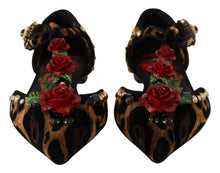 Load image into Gallery viewer, Dolce &amp; Gabbana Brown Ballerina Embellished Leopard Print Shoes
