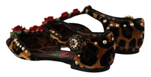 Load image into Gallery viewer, Dolce &amp; Gabbana Brown Ballerina Embellished Leopard Print Shoes
