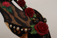 Load image into Gallery viewer, Dolce &amp; Gabbana Brown Ballerina Embellished Leopard Print Shoes
