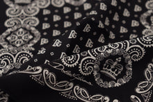 Load image into Gallery viewer, Dolce &amp; Gabbana Black Silk DG Logo Crown Square Handkerchief Scarf
