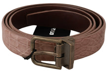 Load image into Gallery viewer, Dolce &amp; Gabbana Elegant Exotic Skin Brushed Gold Buckle Belt
