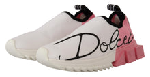 Load image into Gallery viewer, Dolce &amp; Gabbana Elegant Sorrento Slip-On Sneakers in White &amp; Pink
