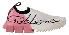 Load image into Gallery viewer, Dolce &amp; Gabbana Elegant Sorrento Slip-On Sneakers in White &amp; Pink
