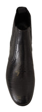 Load image into Gallery viewer, Dolce &amp; Gabbana Elegant Black Leather Lizard Skin Derby Boots
