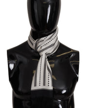 Load image into Gallery viewer, Dolce &amp; Gabbana Black White Silk Polka Dot Print Shawl Fringe Scarf
