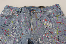 Load image into Gallery viewer, Dolce &amp; Gabbana Blue Cotton Color Splash Print Denim Jeans
