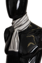 Load image into Gallery viewer, Dolce &amp; Gabbana Black White Silk Polka Dot Print Shawl Fringe Scarf
