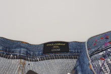 Load image into Gallery viewer, Dolce &amp; Gabbana Blue Cotton Color Splash Print Denim Jeans
