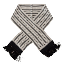 Load image into Gallery viewer, Dolce &amp; Gabbana Black White Silk Polka Dot Print Shawl Fringe Scarf

