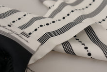 Load image into Gallery viewer, Dolce &amp; Gabbana Black White Silk Polka Dot Print Shawl Fringe Scarf
