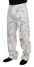 Load image into Gallery viewer, Dolce &amp; Gabbana White Cotton Color Splash Print Denim Pants
