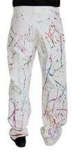 Load image into Gallery viewer, Dolce &amp; Gabbana White Cotton Color Splash Print Denim Pants
