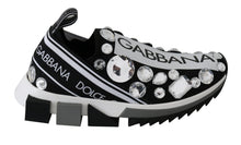 Load image into Gallery viewer, Dolce &amp; Gabbana Chic Monochrome Crystal Studded Sneakers
