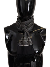 Load image into Gallery viewer, Dolce &amp; Gabbana Black White 100% Silk Geometric Shawl Fringe Scarf
