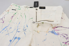 Load image into Gallery viewer, Dolce &amp; Gabbana White Cotton Color Splash Print Denim Pants
