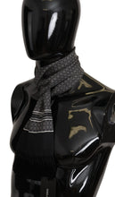 Load image into Gallery viewer, Dolce &amp; Gabbana Black White 100% Silk Geometric Shawl Fringe Scarf
