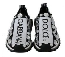 Load image into Gallery viewer, Dolce &amp; Gabbana Chic Monochrome Crystal Studded Sneakers
