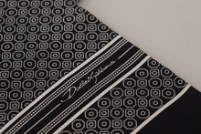 Load image into Gallery viewer, Dolce &amp; Gabbana Black White 100% Silk Geometric Shawl Fringe Scarf
