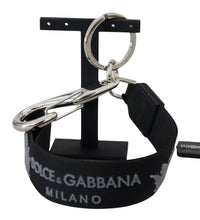 Load image into Gallery viewer, Dolce &amp; Gabbana Elegant Black Charm Keychain with Brass Accents
