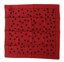 Load image into Gallery viewer, Dolce &amp; Gabbana Elegant Red Polka Dot Silk Square Scarf
