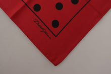 Load image into Gallery viewer, Dolce &amp; Gabbana Elegant Red Polka Dot Silk Square Scarf
