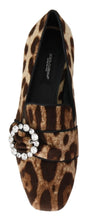 Load image into Gallery viewer, Dolce &amp; Gabbana Leopard Print Crystal Embellished Loafers
