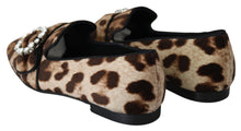 Load image into Gallery viewer, Dolce &amp; Gabbana Leopard Print Crystal Embellished Loafers
