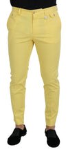 Load image into Gallery viewer, Dolce &amp; Gabbana Yellow Cotton Slim Fit Men Pants
