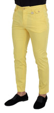 Load image into Gallery viewer, Dolce &amp; Gabbana Yellow Cotton Slim Fit Men Pants
