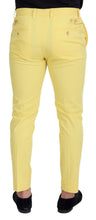 Load image into Gallery viewer, Dolce &amp; Gabbana Yellow Cotton Slim Fit Men Pants
