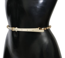 Load image into Gallery viewer, Dolce &amp; Gabbana Champagne Crystal Embellished Leather Belt
