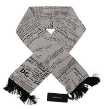 Load image into Gallery viewer, Dolce &amp; Gabbana White Silk DG Logo Letter Print Shawl Fringe Scarf
