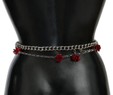 Load image into Gallery viewer, Dolce &amp; Gabbana Elegant Floral Rose Waist Belt in Vibrant Red
