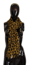 Load image into Gallery viewer, Dolce &amp; Gabbana Yellow Patterned 100% Silk Wrap Shawl Scarf
