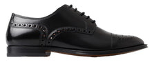 Load image into Gallery viewer, Dolce &amp; Gabbana Elegant Black Leather Oxford Wingtip Shoes
