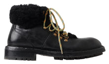 Load image into Gallery viewer, Dolce &amp; Gabbana Elegant Shearling Style Men&#39;s Leather Boots
