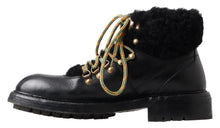 Load image into Gallery viewer, Dolce &amp; Gabbana Elegant Shearling Style Men&#39;s Leather Boots
