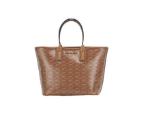 Load image into Gallery viewer, Michael Kors Jodie Small Jacquard Logo Recycled Polyester Tote Handbag Luggage Brown
