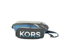 Load image into Gallery viewer, Michael Kors Cooper Large Blue Multi Leather Embroidered Logo Utility Belt Bag
