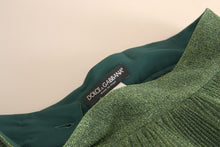 Load image into Gallery viewer, Dolce &amp; Gabbana Enchanting Metallic Green Pleated A-Line Skirt
