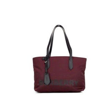 Load image into Gallery viewer, Burberry Small Burgundy Logo Branded Econyl Nylon Tote Shoulder Handbag Purse
