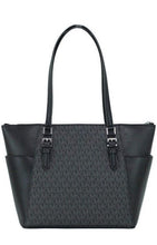 Load image into Gallery viewer, Michael Kors Charlotte Black PVC Leather Large Top Zip Tote Handbag Bag Purse
