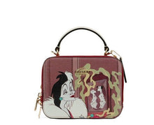 Load image into Gallery viewer, COACH Disney Cruella Motif Crossgrain Leather Box Crossbody Handbag
